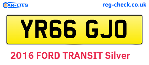 YR66GJO are the vehicle registration plates.