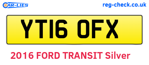 YT16OFX are the vehicle registration plates.