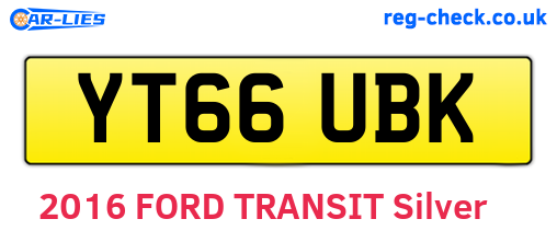 YT66UBK are the vehicle registration plates.