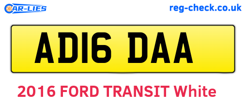 AD16DAA are the vehicle registration plates.