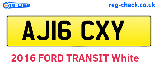 AJ16CXY are the vehicle registration plates.