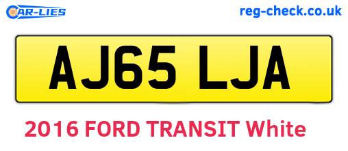 AJ65LJA are the vehicle registration plates.