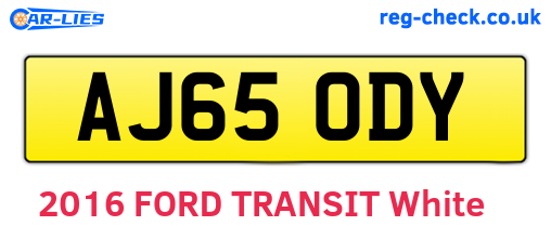 AJ65ODY are the vehicle registration plates.