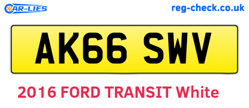 AK66SWV are the vehicle registration plates.