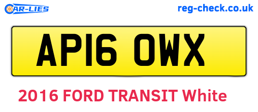 AP16OWX are the vehicle registration plates.