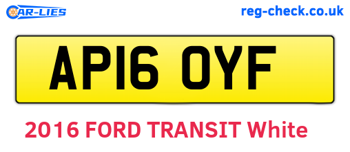 AP16OYF are the vehicle registration plates.