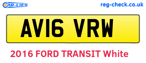 AV16VRW are the vehicle registration plates.