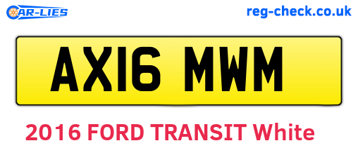 AX16MWM are the vehicle registration plates.