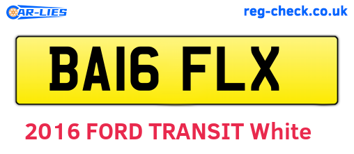 BA16FLX are the vehicle registration plates.