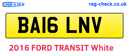 BA16LNV are the vehicle registration plates.