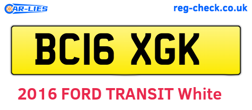 BC16XGK are the vehicle registration plates.