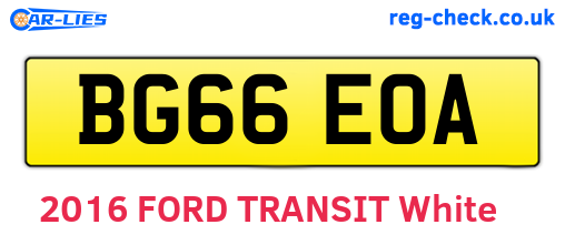 BG66EOA are the vehicle registration plates.