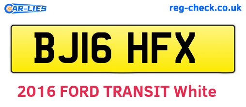 BJ16HFX are the vehicle registration plates.