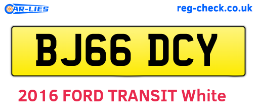 BJ66DCY are the vehicle registration plates.