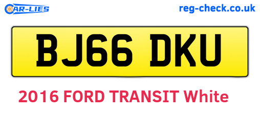 BJ66DKU are the vehicle registration plates.