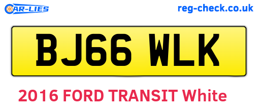 BJ66WLK are the vehicle registration plates.
