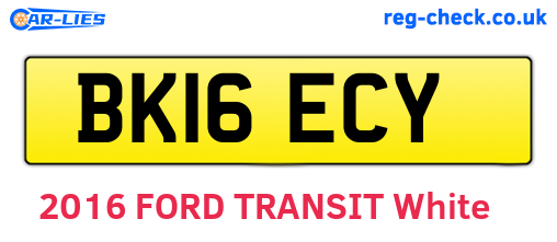 BK16ECY are the vehicle registration plates.