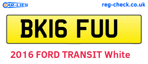 BK16FUU are the vehicle registration plates.