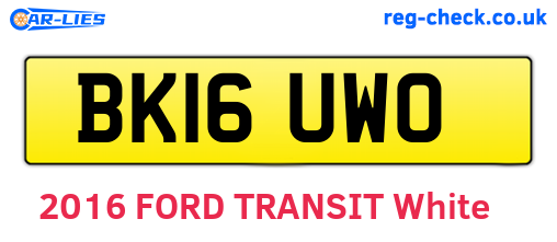 BK16UWO are the vehicle registration plates.