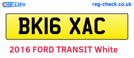 BK16XAC are the vehicle registration plates.