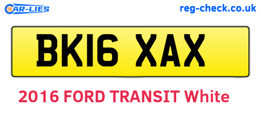 BK16XAX are the vehicle registration plates.