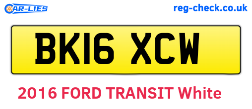 BK16XCW are the vehicle registration plates.