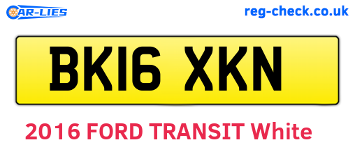 BK16XKN are the vehicle registration plates.