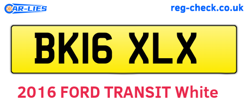 BK16XLX are the vehicle registration plates.
