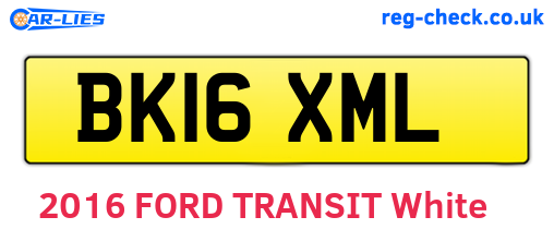 BK16XML are the vehicle registration plates.