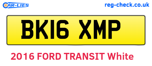 BK16XMP are the vehicle registration plates.