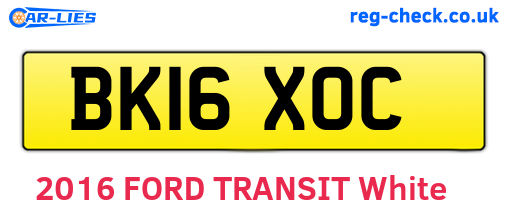 BK16XOC are the vehicle registration plates.