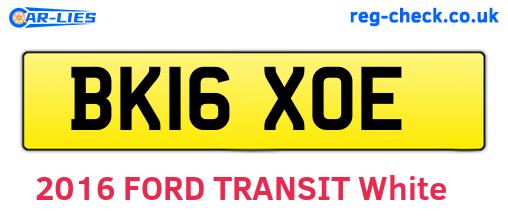 BK16XOE are the vehicle registration plates.