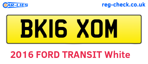 BK16XOM are the vehicle registration plates.