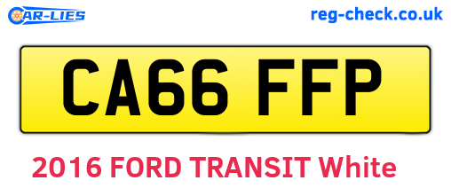 CA66FFP are the vehicle registration plates.