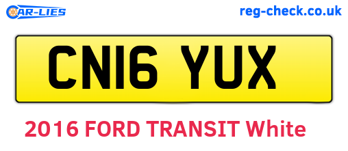 CN16YUX are the vehicle registration plates.