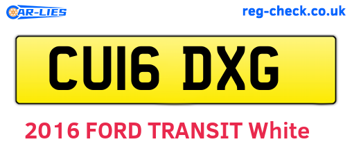 CU16DXG are the vehicle registration plates.