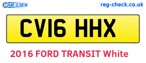 CV16HHX are the vehicle registration plates.