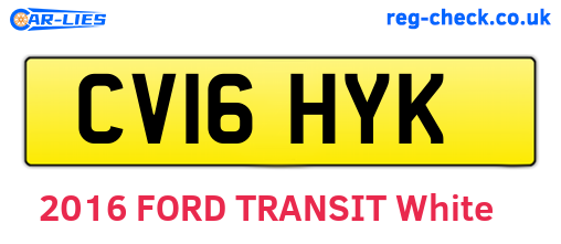 CV16HYK are the vehicle registration plates.