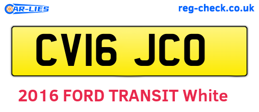 CV16JCO are the vehicle registration plates.
