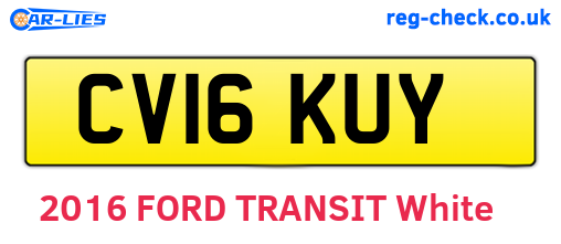 CV16KUY are the vehicle registration plates.
