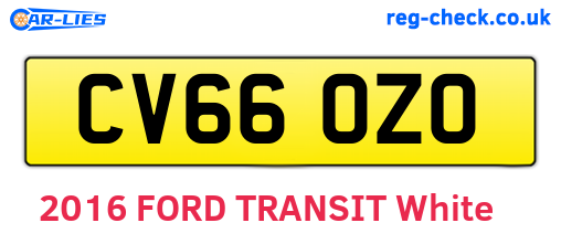 CV66OZO are the vehicle registration plates.