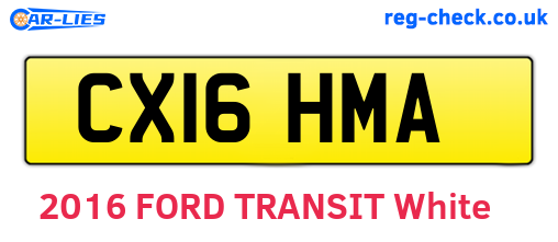 CX16HMA are the vehicle registration plates.