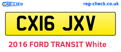 CX16JXV are the vehicle registration plates.