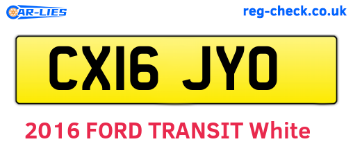 CX16JYO are the vehicle registration plates.
