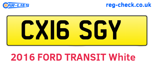 CX16SGY are the vehicle registration plates.