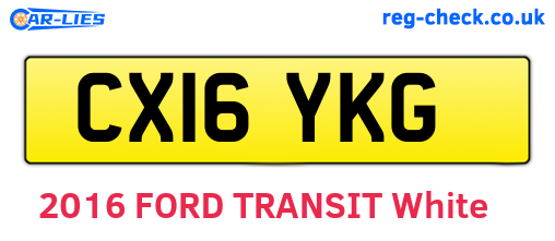 CX16YKG are the vehicle registration plates.