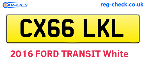 CX66LKL are the vehicle registration plates.