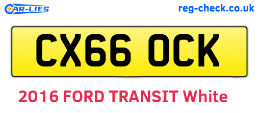 CX66OCK are the vehicle registration plates.