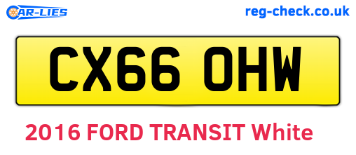 CX66OHW are the vehicle registration plates.
