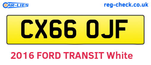 CX66OJF are the vehicle registration plates.